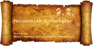 Herskovits Krisztofer névjegykártya